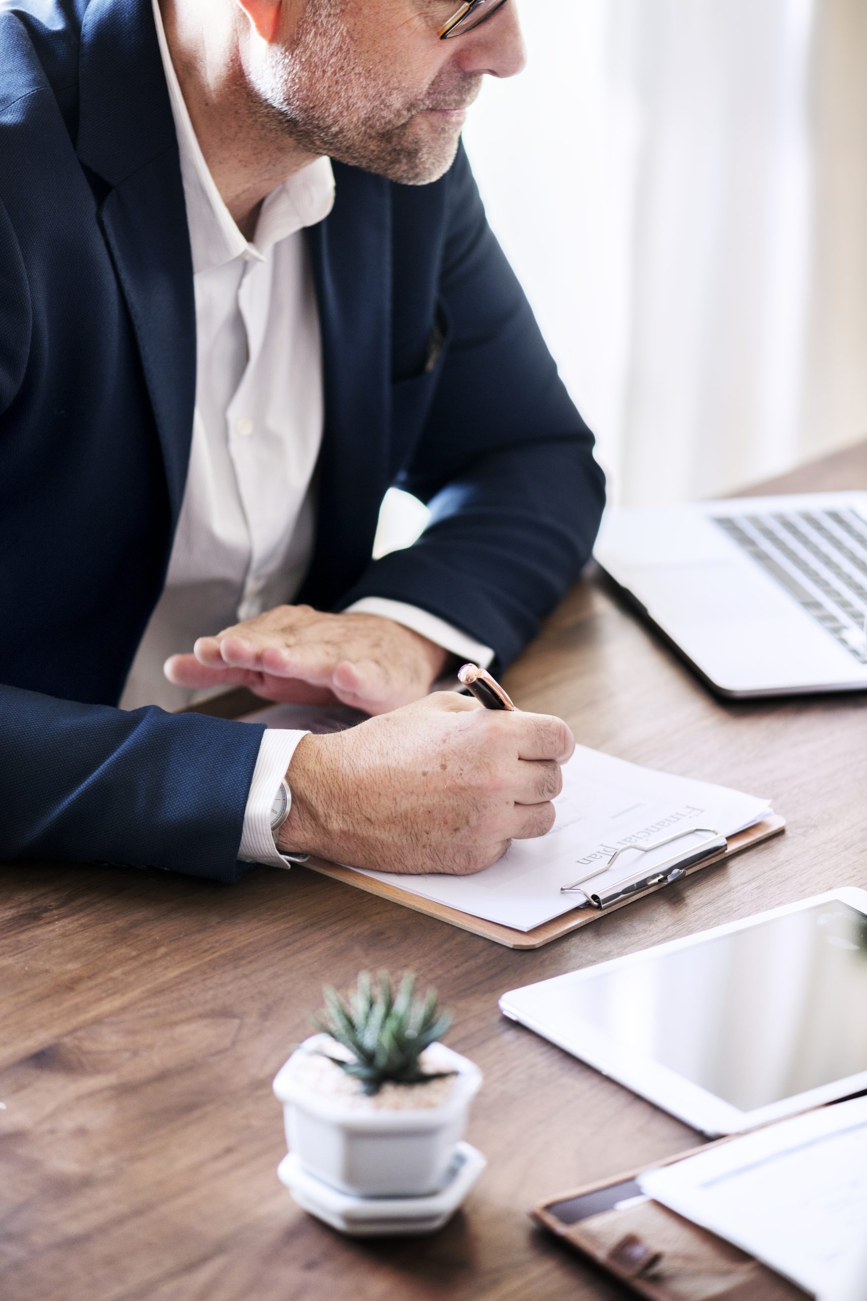 white business man working office